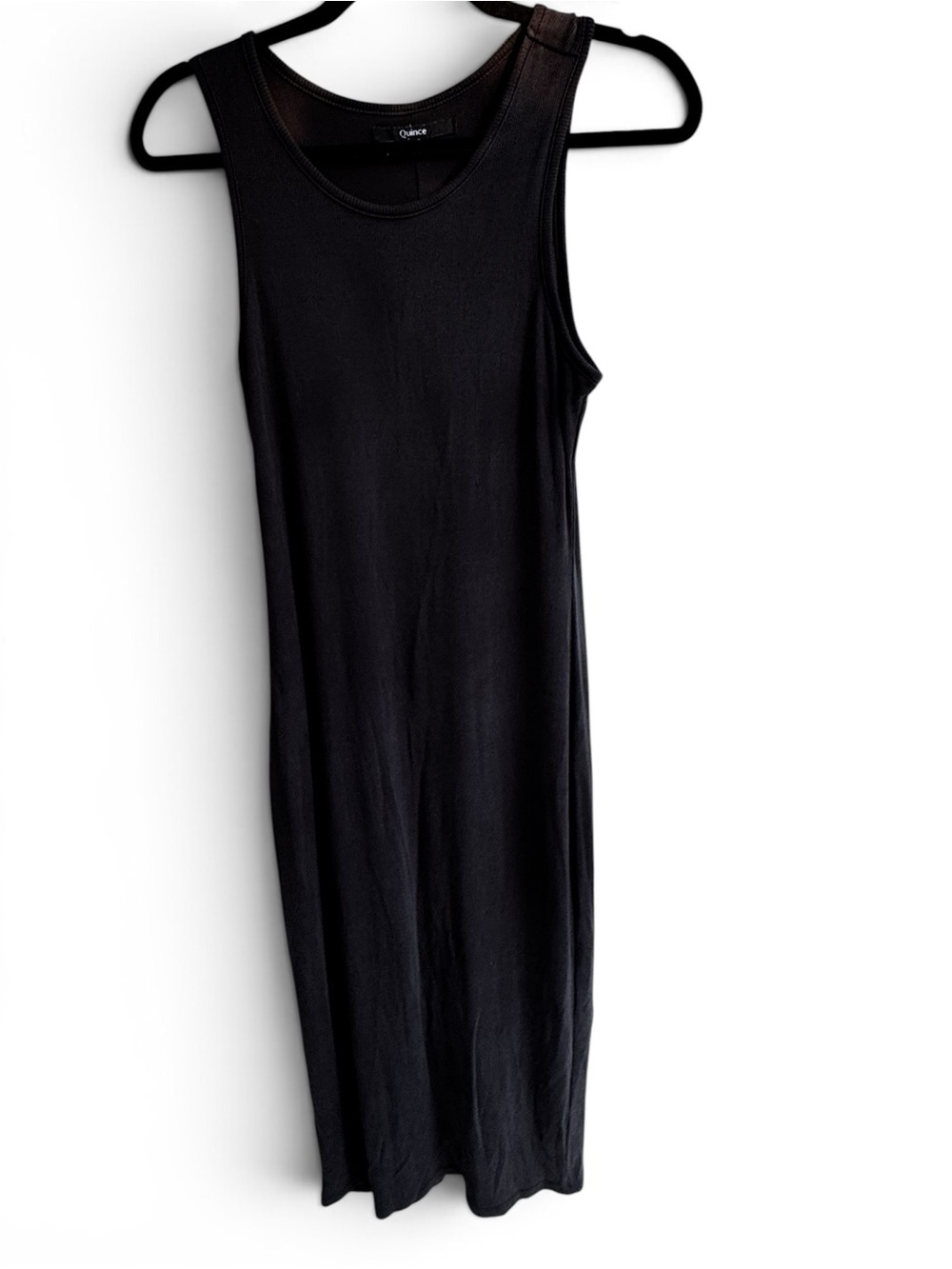 Quince Black Sleeveless Midi Tank Dress